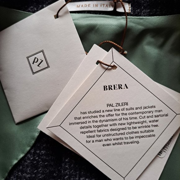 NEW Pal Zileri Wool Plaid Dark Grey Coat Jacket Size 48/S - Picture 12 of 16